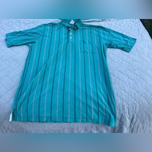 Vintage First Tee Striped Golf Shirt Size Large